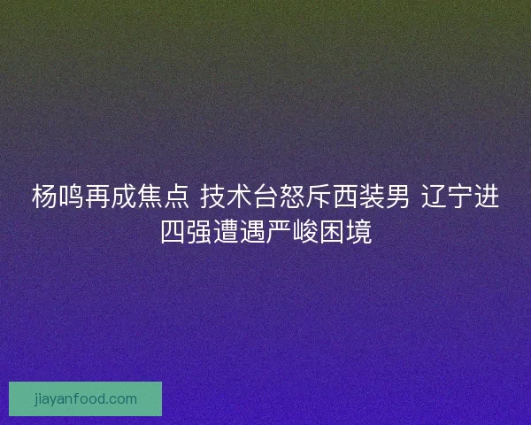 杨鸣再成焦点 技术台怒斥西装男 辽宁进四强遭遇严峻困境