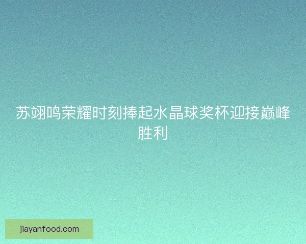 苏翊鸣荣耀时刻捧起水晶球奖杯迎接巅峰胜利