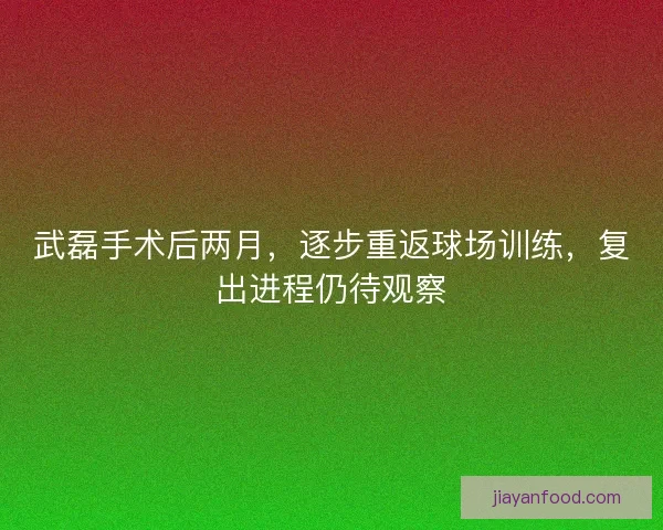 武磊手术后两月,逐步重返球场训练,复出进程仍待观察 武磊手术后两月,逐步重返球场训练,复出进程仍待观察